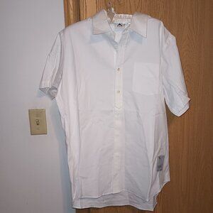 NEW Wasted Collective Button Snap Up Short Sleeve Shirt UNISEX White Large